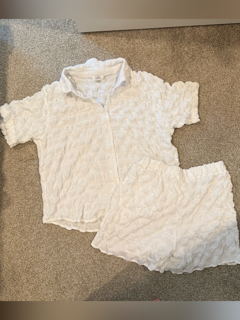 🩶 Nordstrom White Textured Swim Coverup Set 🩶